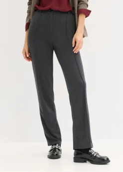 Online Pantalón de punto de algodón con ribete Mujer Pantalones