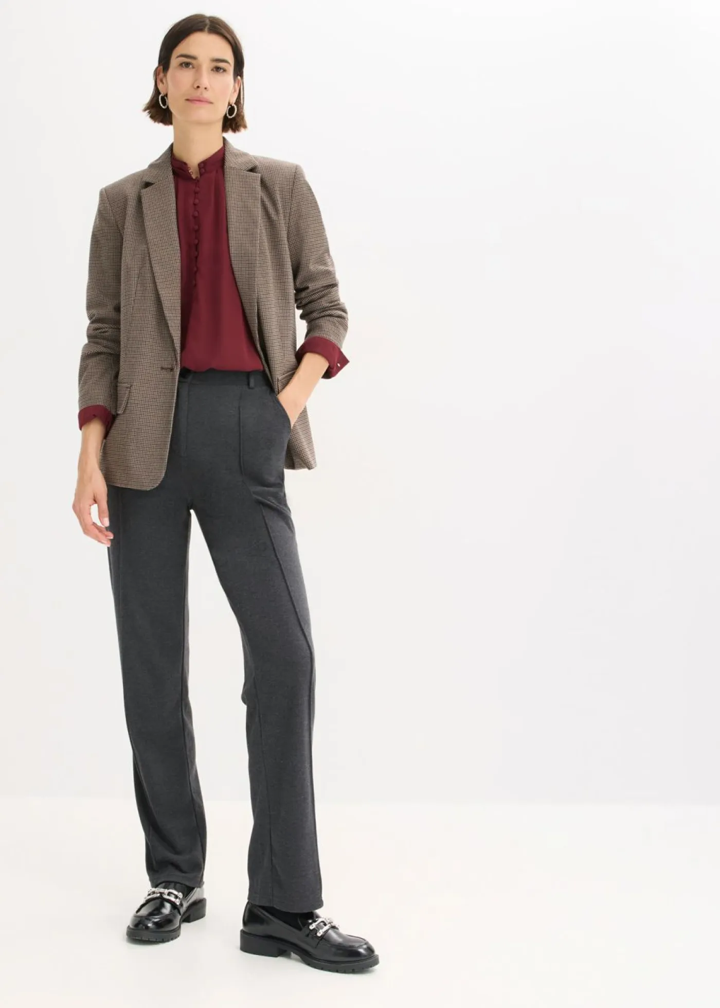 Online Pantalón de punto de algodón con ribete Mujer Pantalones