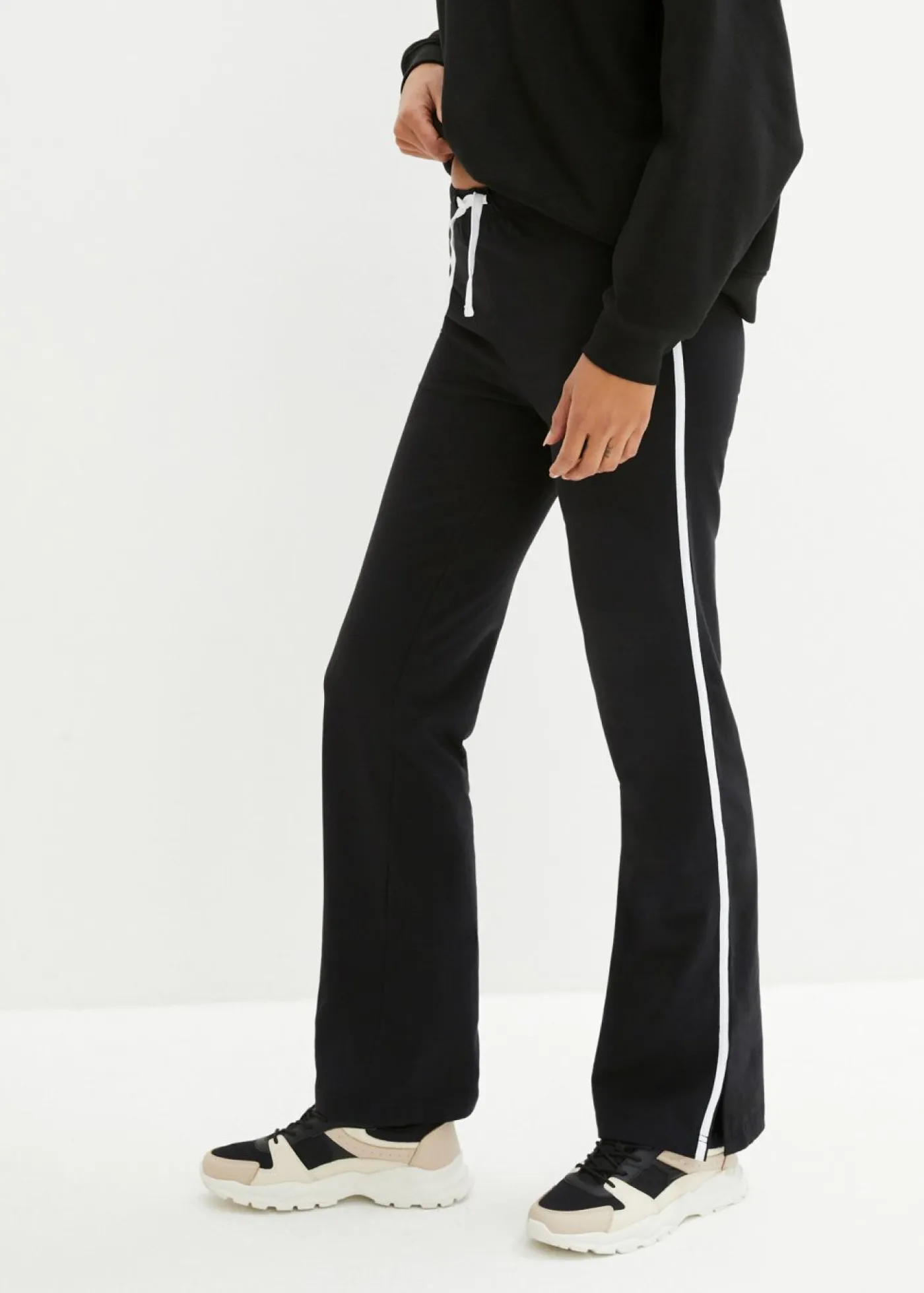 Discount Pantalón de punto de algodón con elástico Mujer Básicos|Pantalones