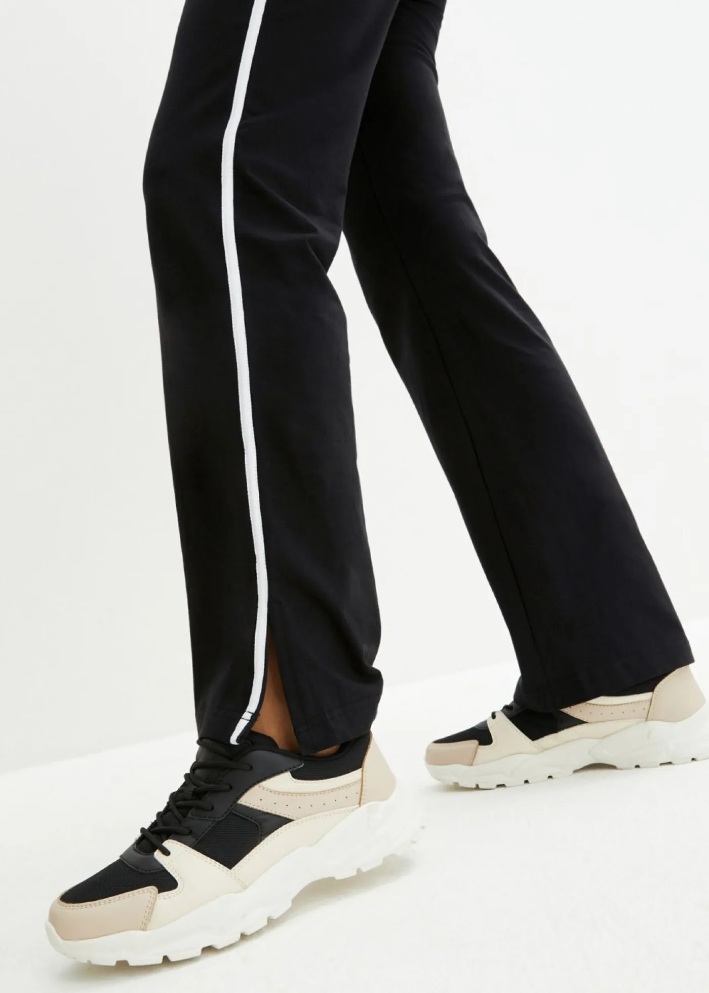 Discount Pantalón de punto de algodón con elástico Mujer Básicos|Pantalones