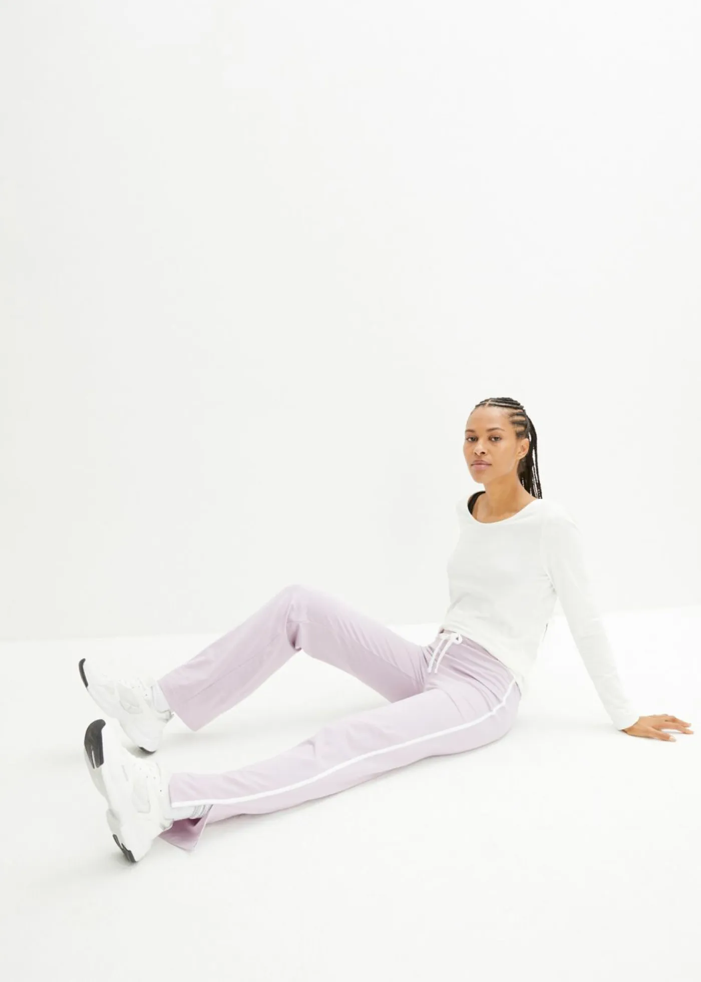 Discount Pantalón de punto de algodón con elástico (2 unidades) Mujer Básicos|Pantalones