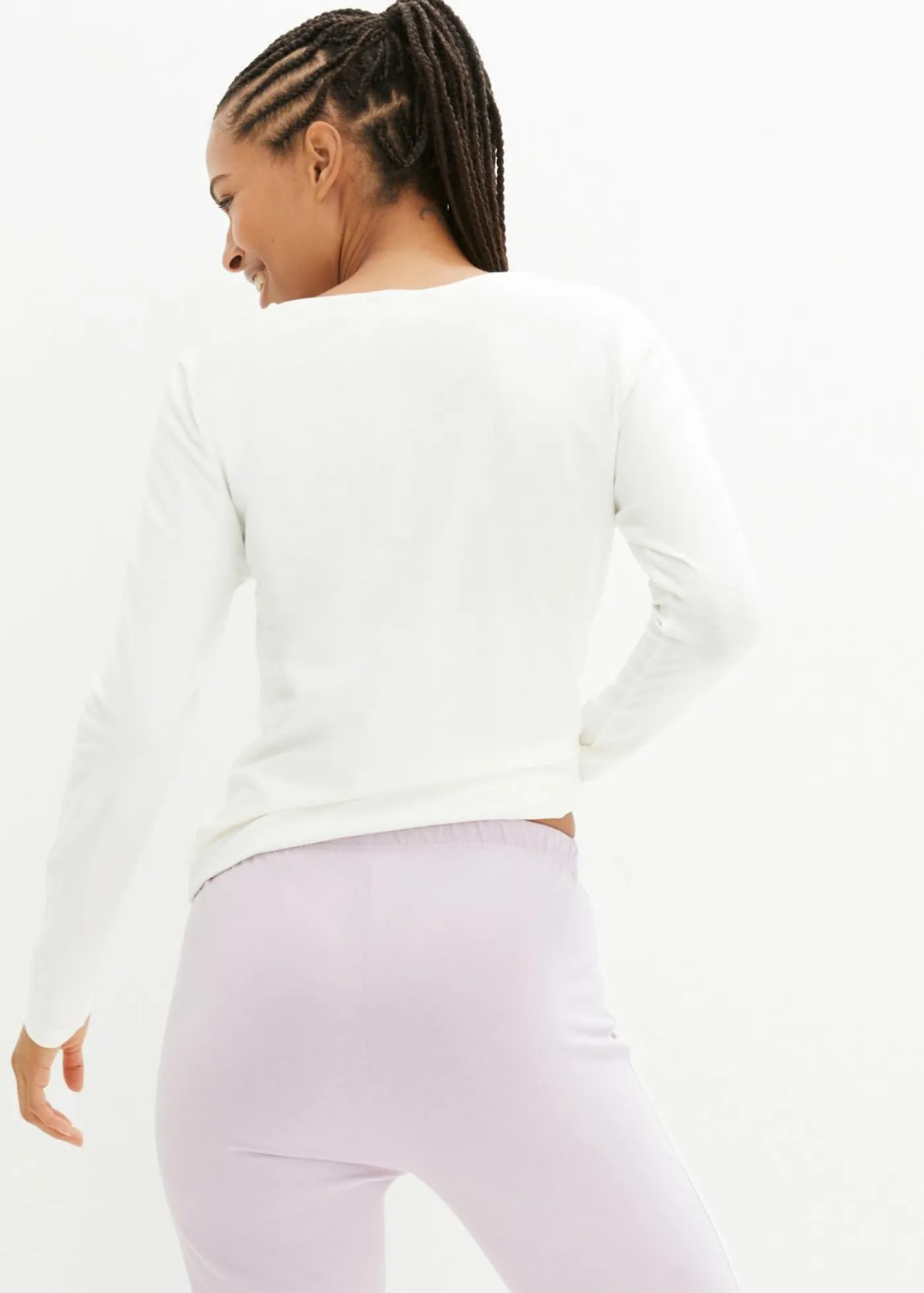 Discount Pantalón de punto de algodón con elástico (2 unidades) Mujer Básicos|Pantalones