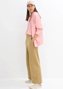 Discount Pantalón de punto de interlock Mujer Pantalones