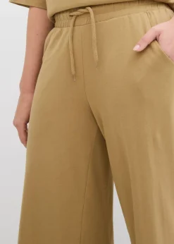 Discount Pantalón de punto de interlock Mujer Pantalones