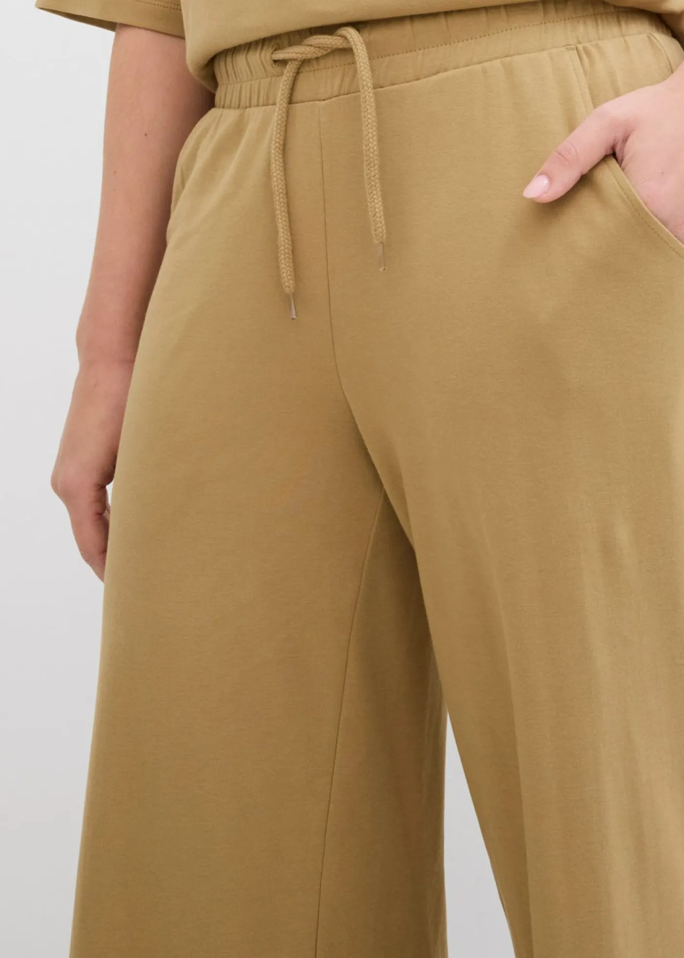 Discount Pantalón de punto de interlock Mujer Pantalones