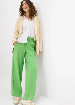 Outlet Pantalón de punto de interlock Mujer Pantalones