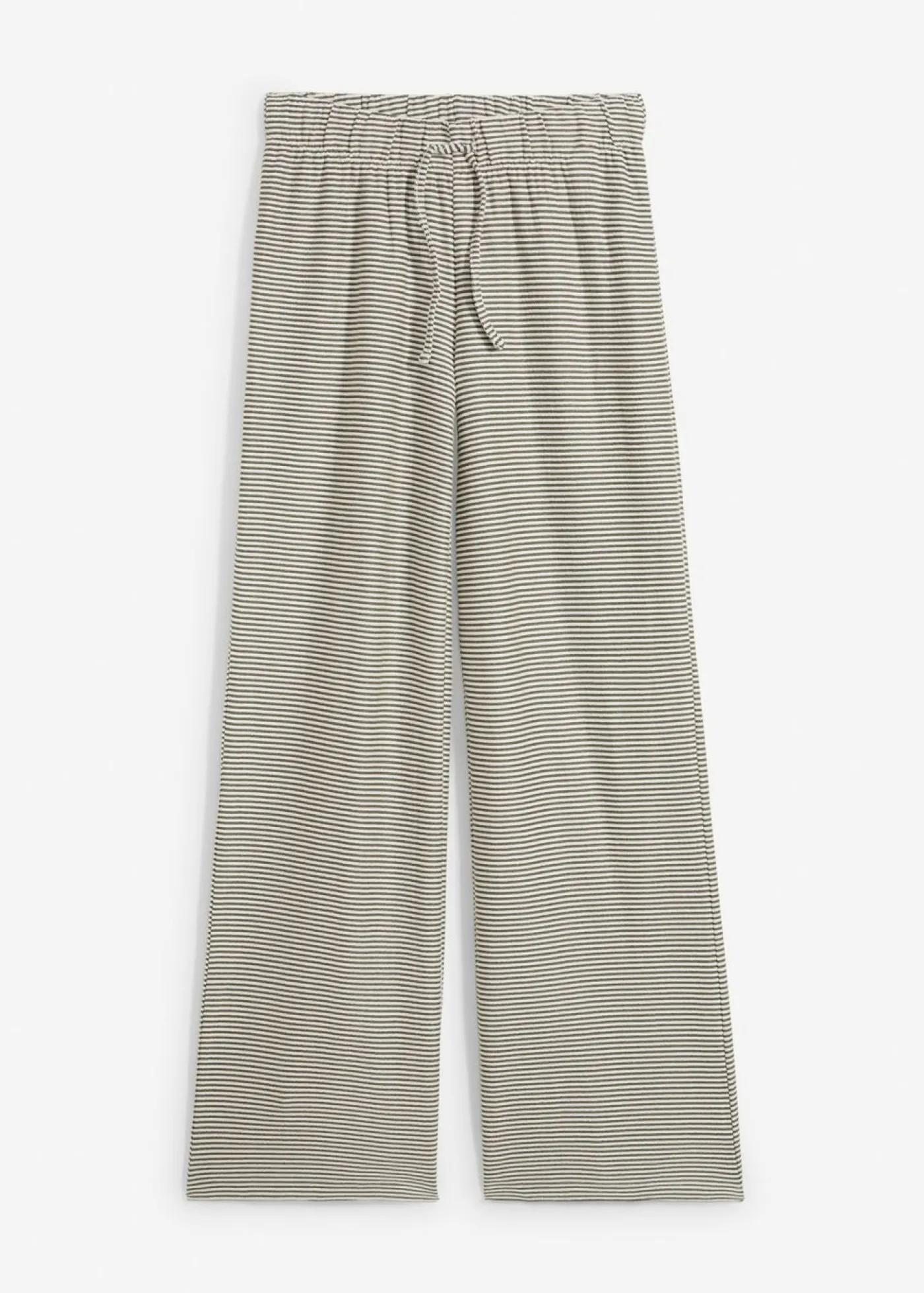 Best Pantalón de punto de mezcla de algodón con cordón y diseño de rayas Mujer Pantalones