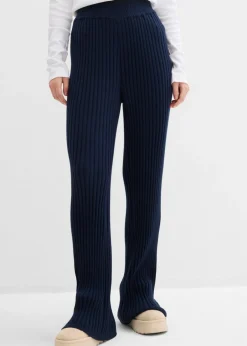 Sale Pantalón de punto de mezcla de viscosa suave Mujer Pantalones