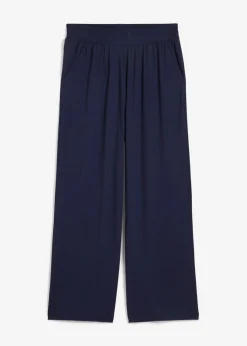 Pantalón de punto de mezcla de viscosa fluida, largo 7/8 Mujer Pantalones|Novedades