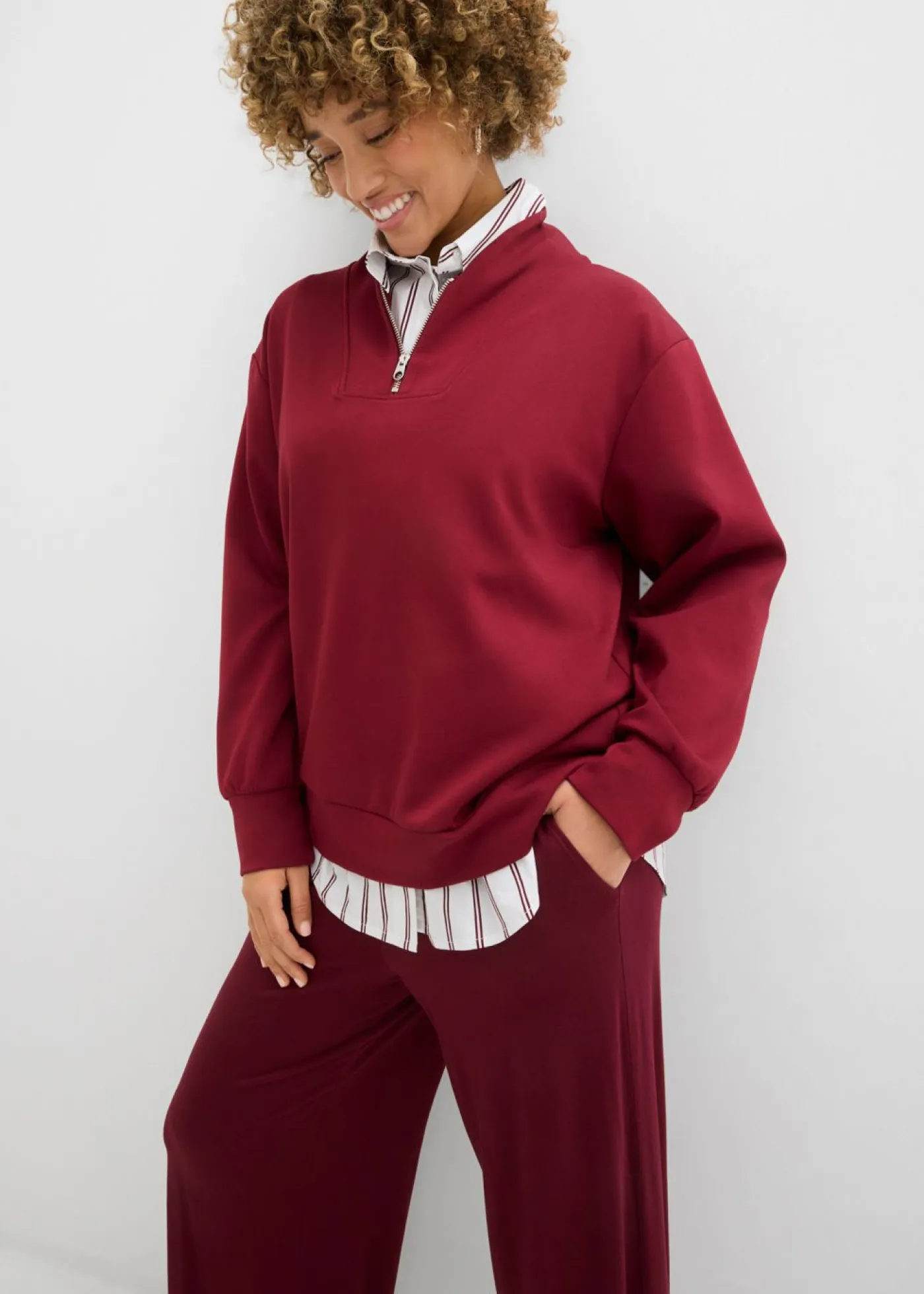 Discount Pantalón de punto de mezcla de viscosa fluida, largo 7/8 Mujer Pantalones|Novedades