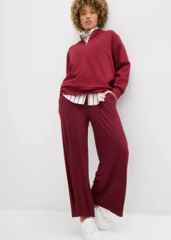 Discount Pantalón de punto de mezcla de viscosa fluida, largo 7/8 Mujer Pantalones|Novedades