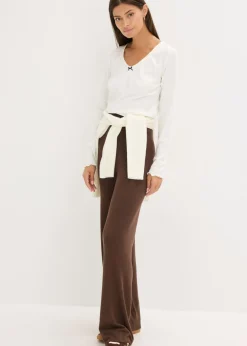 Clearance Pantalón de punto de mezcla de viscosa suave Mujer Pantalones