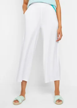 Hot Pantalón de punto de mezcla de viscosa fluida, largo 7/8 Mujer Pantalones|Novedades