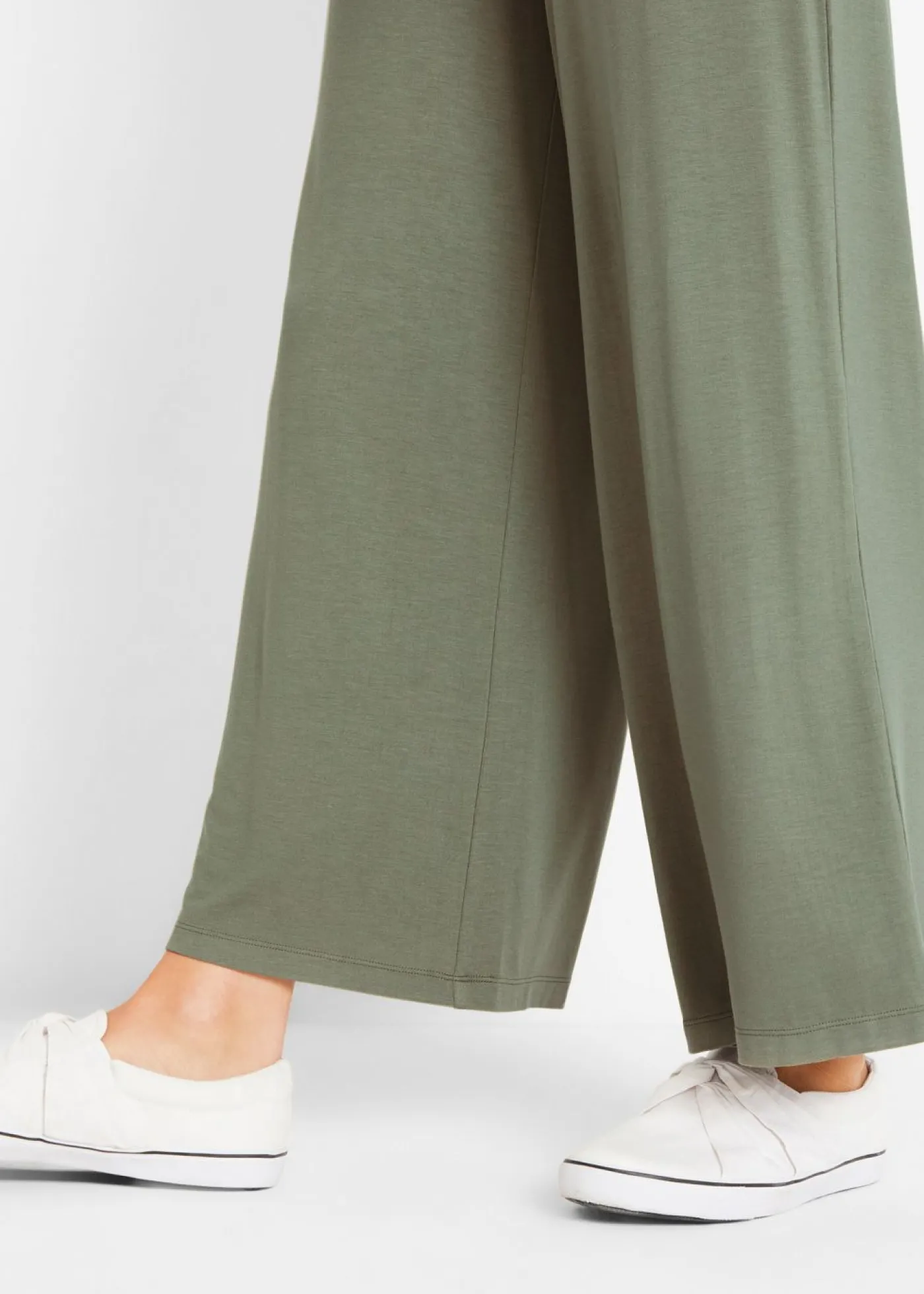 New Pantalón de punto de mezcla de viscosa fluida, largo 7/8 Mujer Pantalones|Novedades