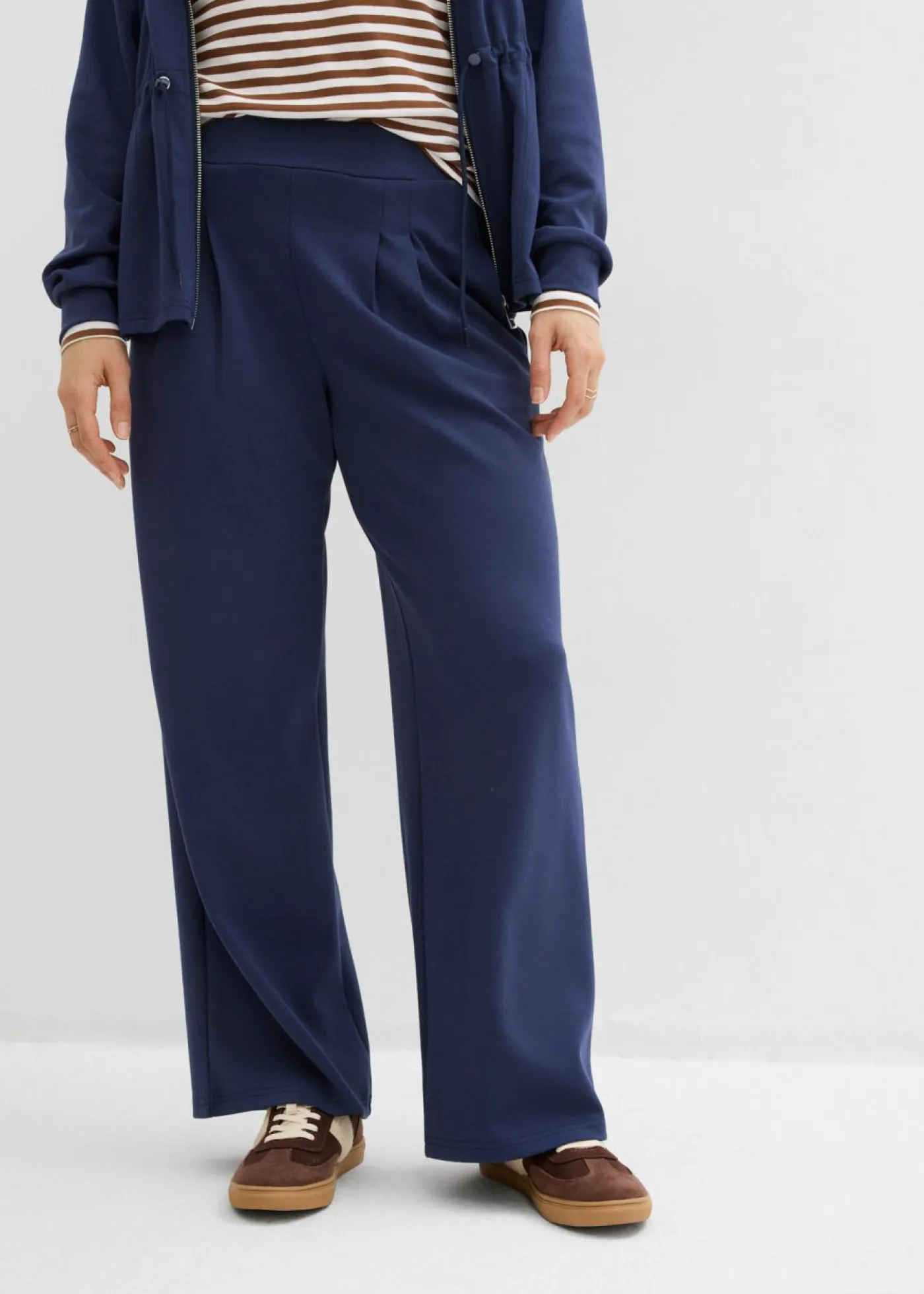 Clearance Pantalón de punto de neopreno con pinzas Mujer Ropa Cómoda|Pantalones