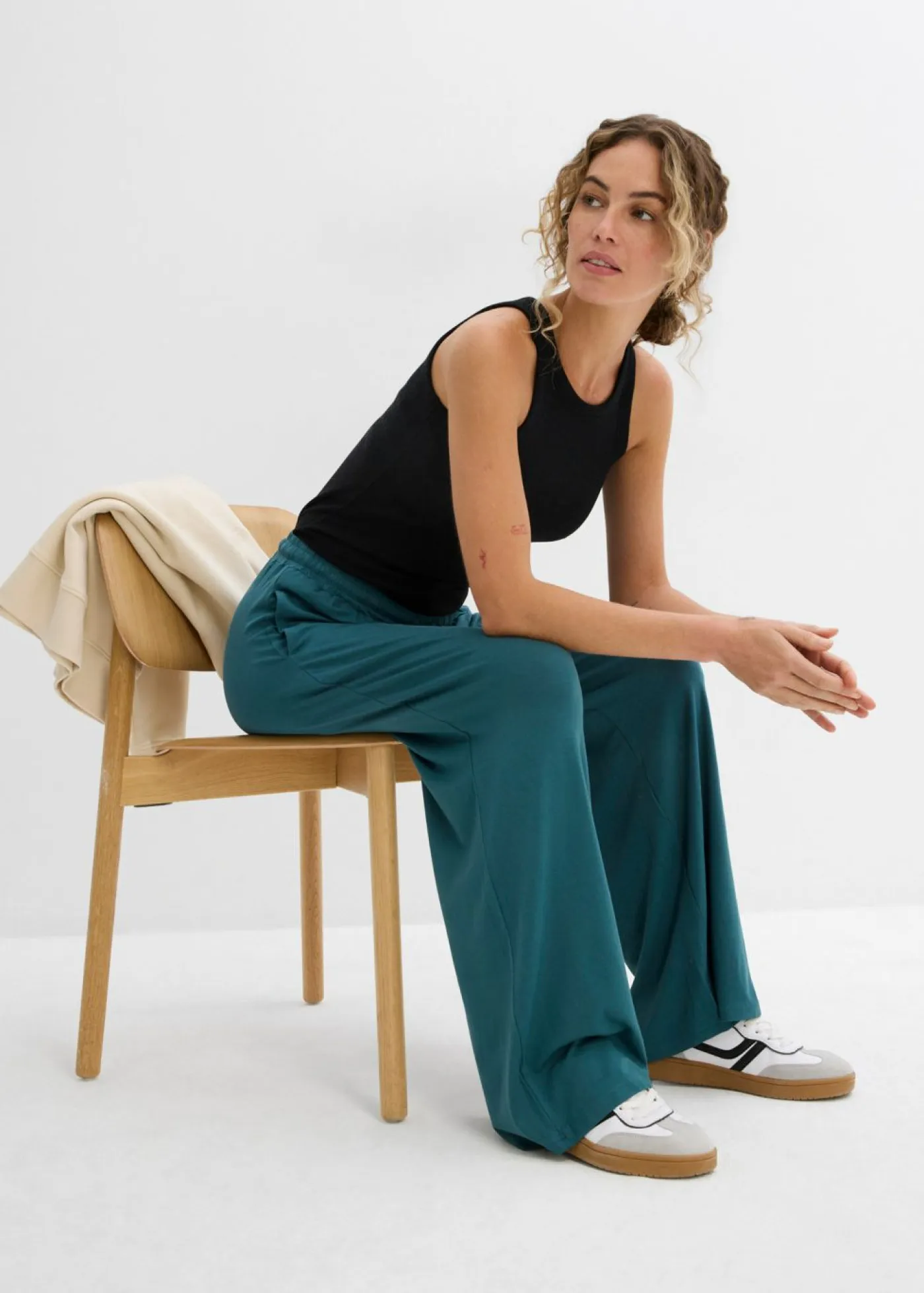 Clearance Pantalón de punto de viscosa fluida Mujer Básicos|Pantalones