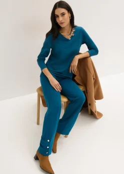 New Pantalón de Punto di Roma Mujer Pantalones