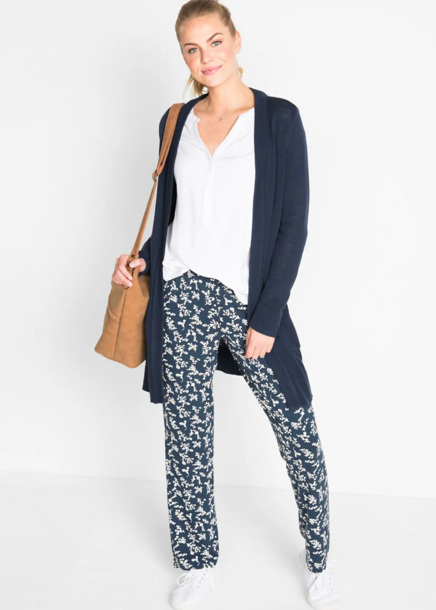 New Pantalón de punto en mezcla de viscosa Mujer Pantalones