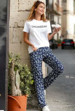 New Pantalón de punto en mezcla de viscosa Mujer Pantalones