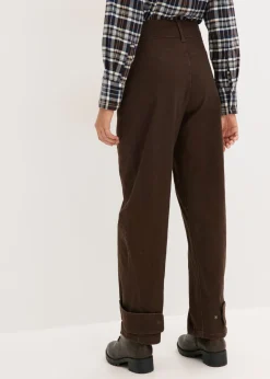 Discount Pantalón de sarga con cintura alta Mujer Pantalones