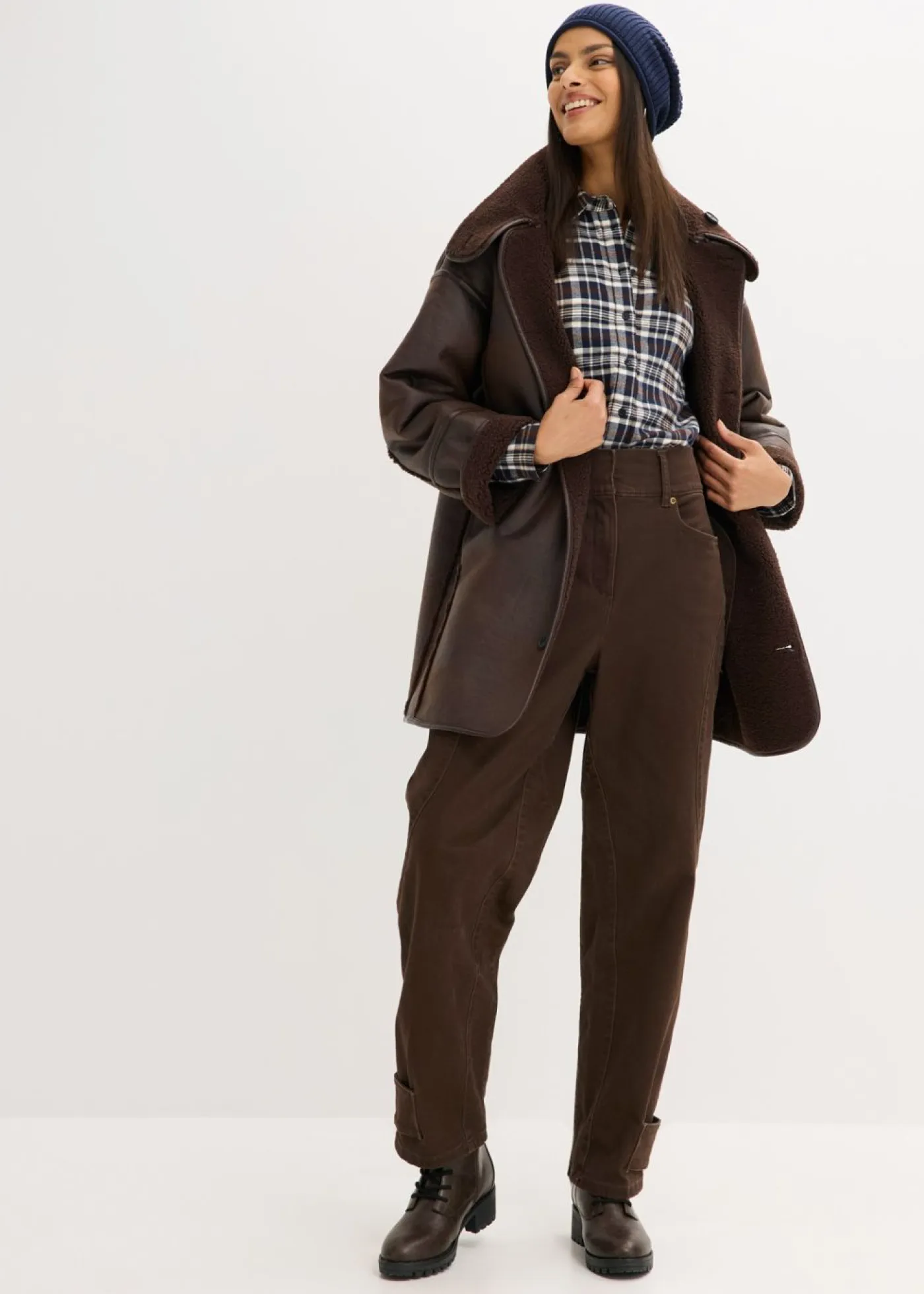 Discount Pantalón de sarga con cintura alta Mujer Pantalones