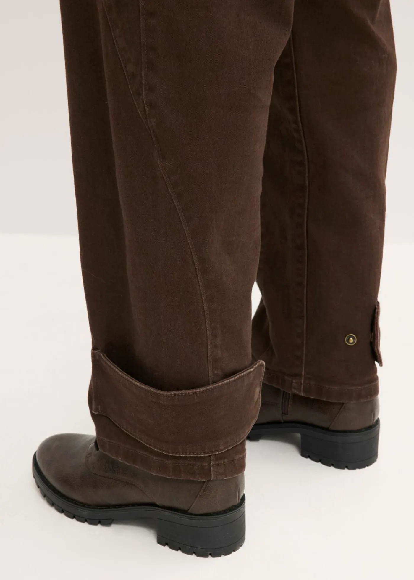 Discount Pantalón de sarga con cintura alta Mujer Pantalones