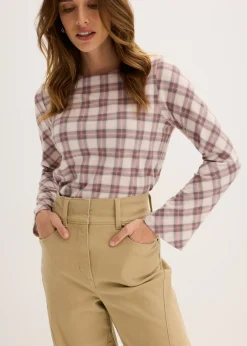 Sale Pantalón de sarga con cintura alta Mujer Pantalones