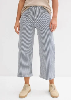 Hot Pantalón de sarga con cintura cómoda Mujer Pantalones