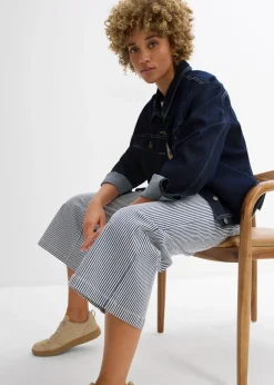 Hot Pantalón de sarga con cintura cómoda Mujer Pantalones