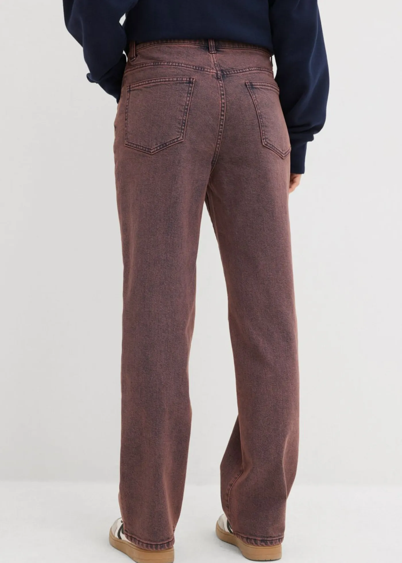 Pantalón de sarga con efecto lavado Mujer Pantalones