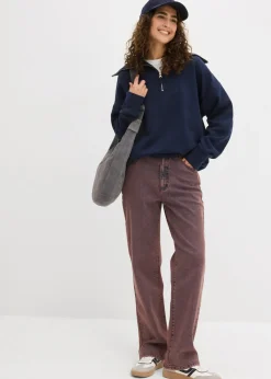 Pantalón de sarga con efecto lavado Mujer Pantalones