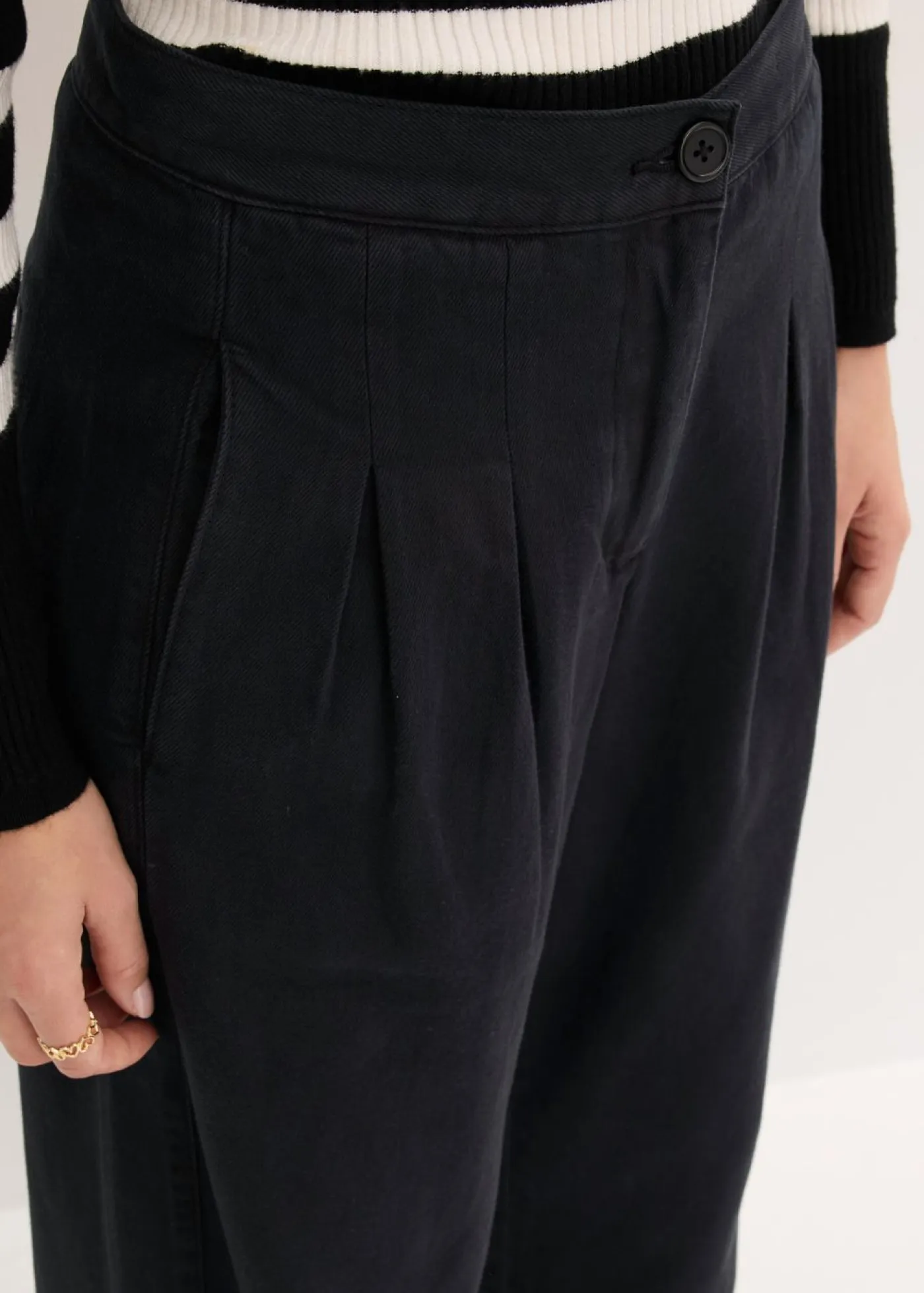 Outlet Pantalón de sarga de algodón puro Mujer Esenciales|Pantalones