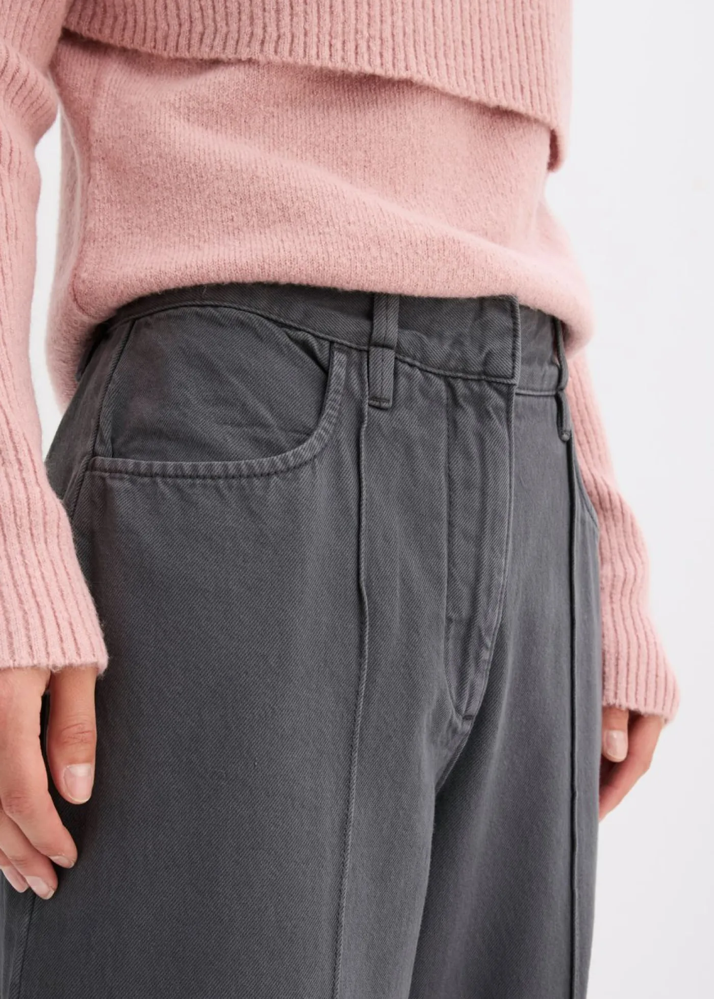 Sale Pantalón de sarga de algodón puro Mujer Pantalones