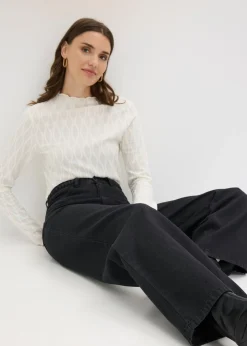 Outlet Pantalón de sarga de algodón orgánico puro Mujer Pantalones|Tallas Pequeñas