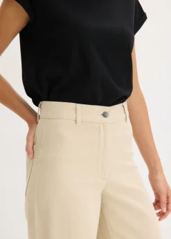 Pantalón de sarga de algodón puro Mujer Pantalones|Tallas Pequeñas