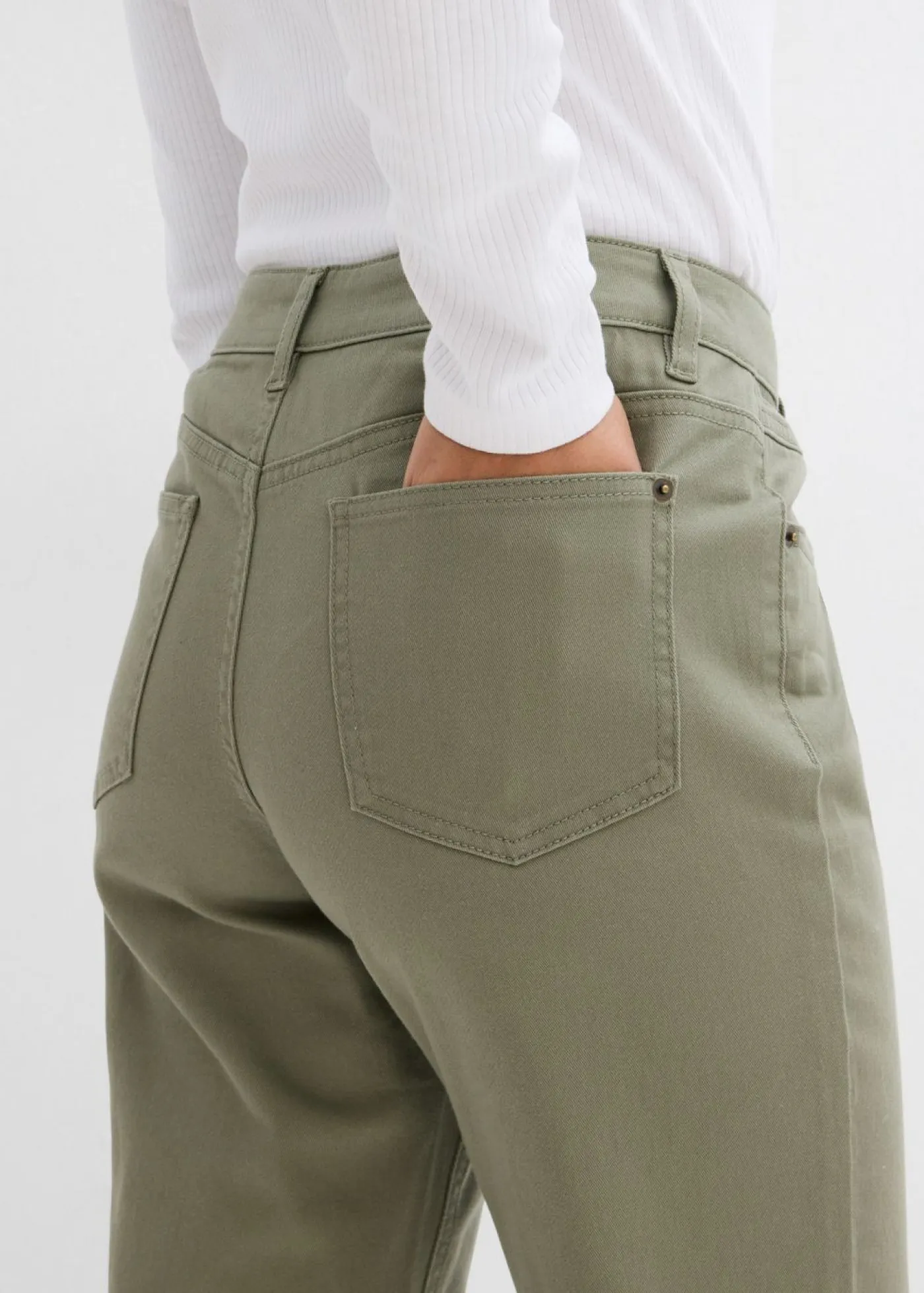Outlet Pantalón de sarga de mezcla de algodón y elastano Mujer Pantalones