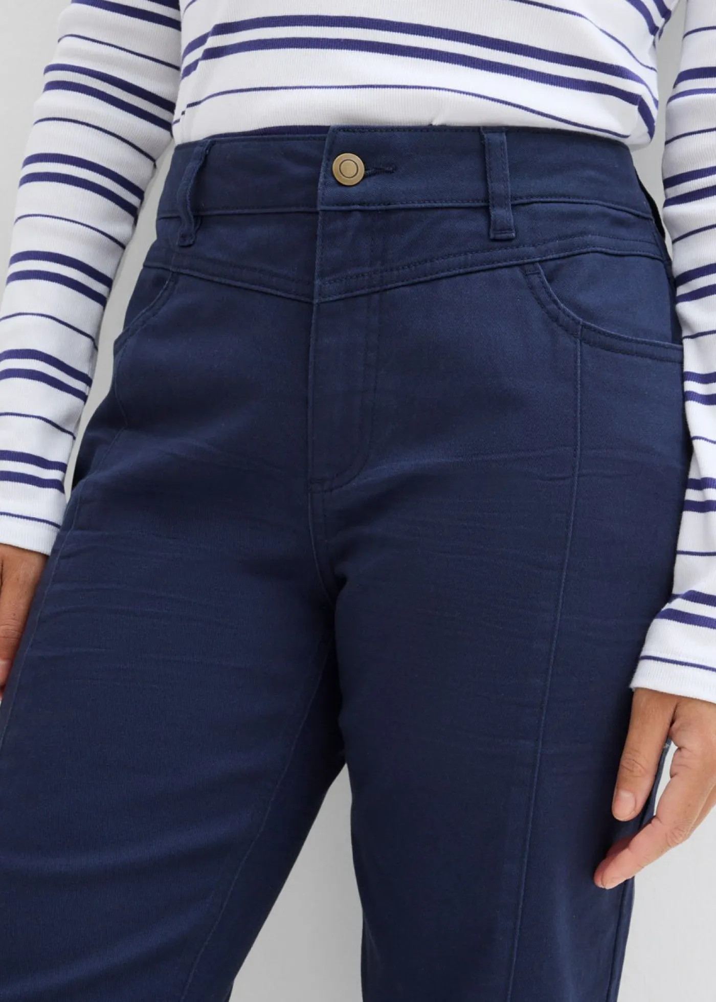 Pantalón de sarga de mezcla de algodón y elastano Mujer Pantalones