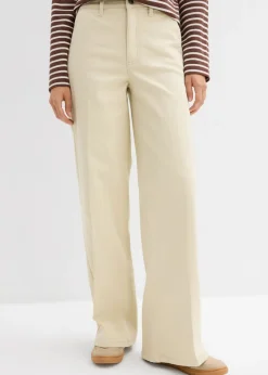 Pantalón de sarga de talle alto Mujer Pantalones