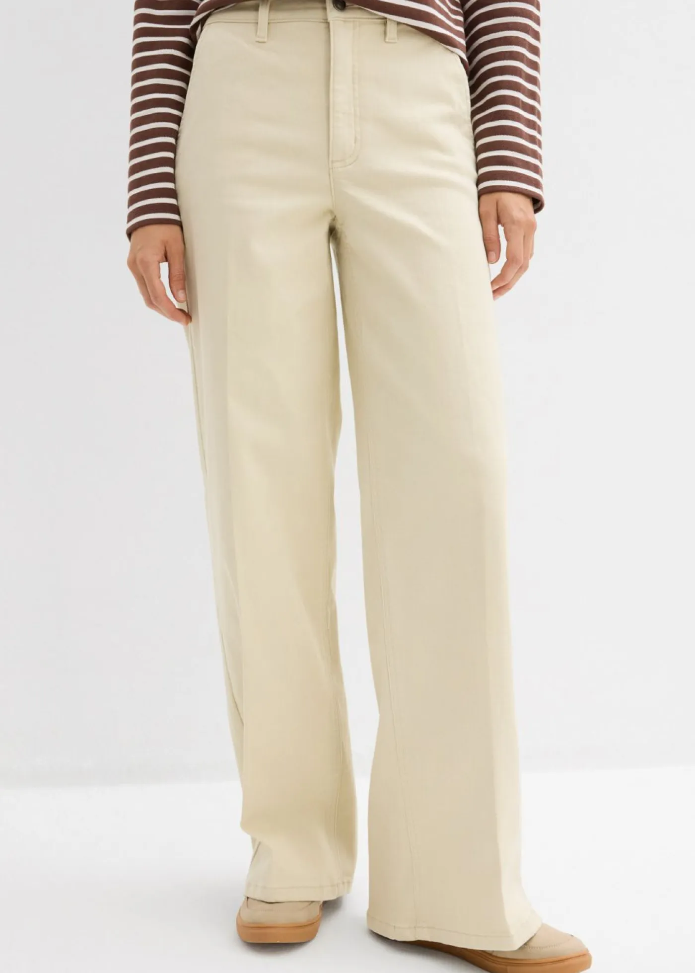 Pantalón de sarga de talle alto Mujer Pantalones