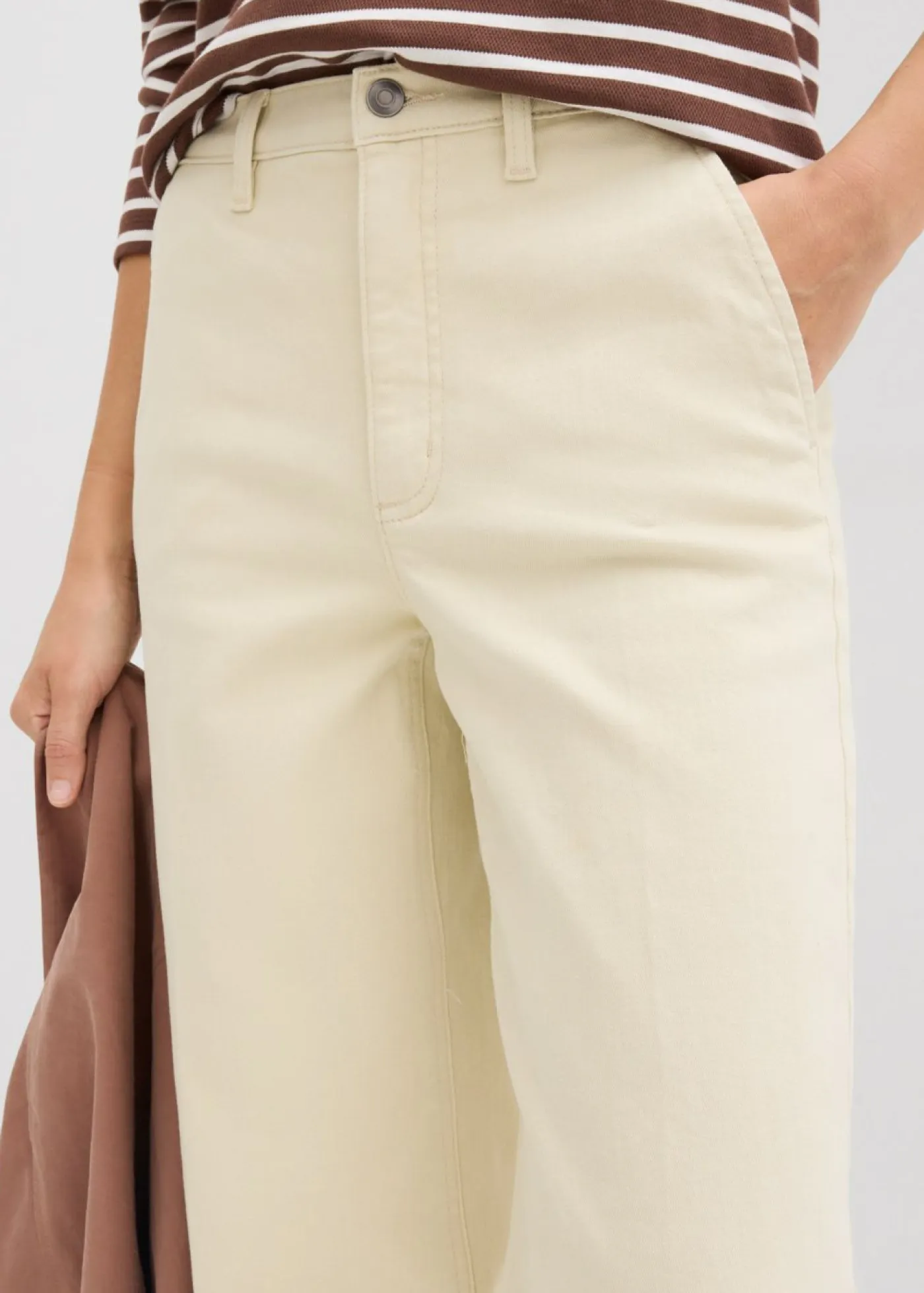Pantalón de sarga de talle alto Mujer Pantalones