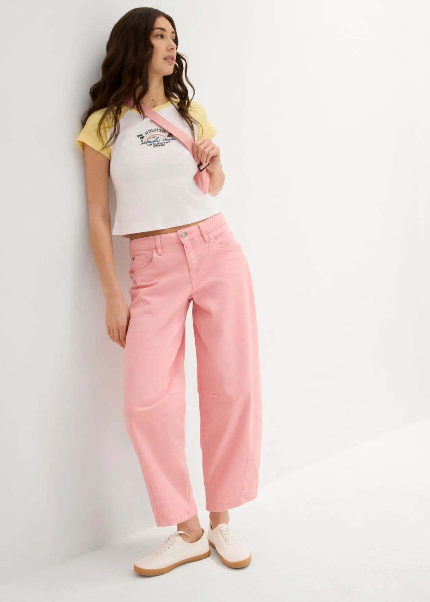 Clearance Pantalón de sarga en mezcla de algodón elástico Mujer Pantalones|Novedades