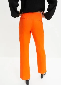 Hot Pantalón de talle alto de mezcla de lino y viscosa Mujer Pantalones