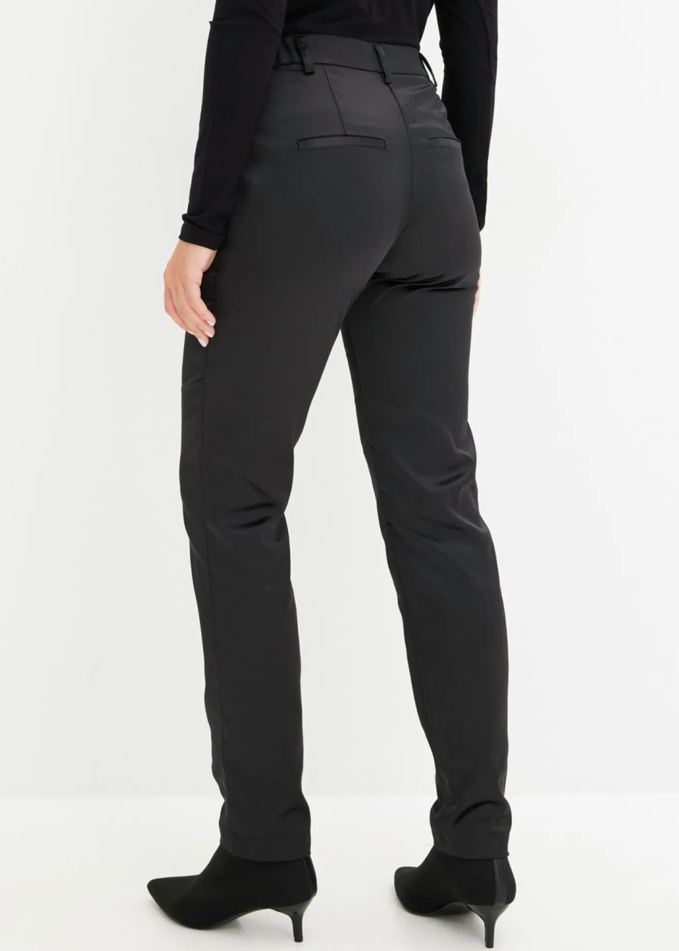 New Pantalón de traje de satén fino Mujer Pantalones|Tallas Pequeñas