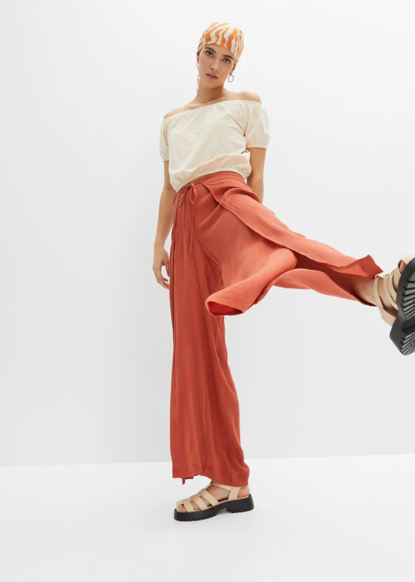 Pantalón de viscosa fluida Mujer Pantalones