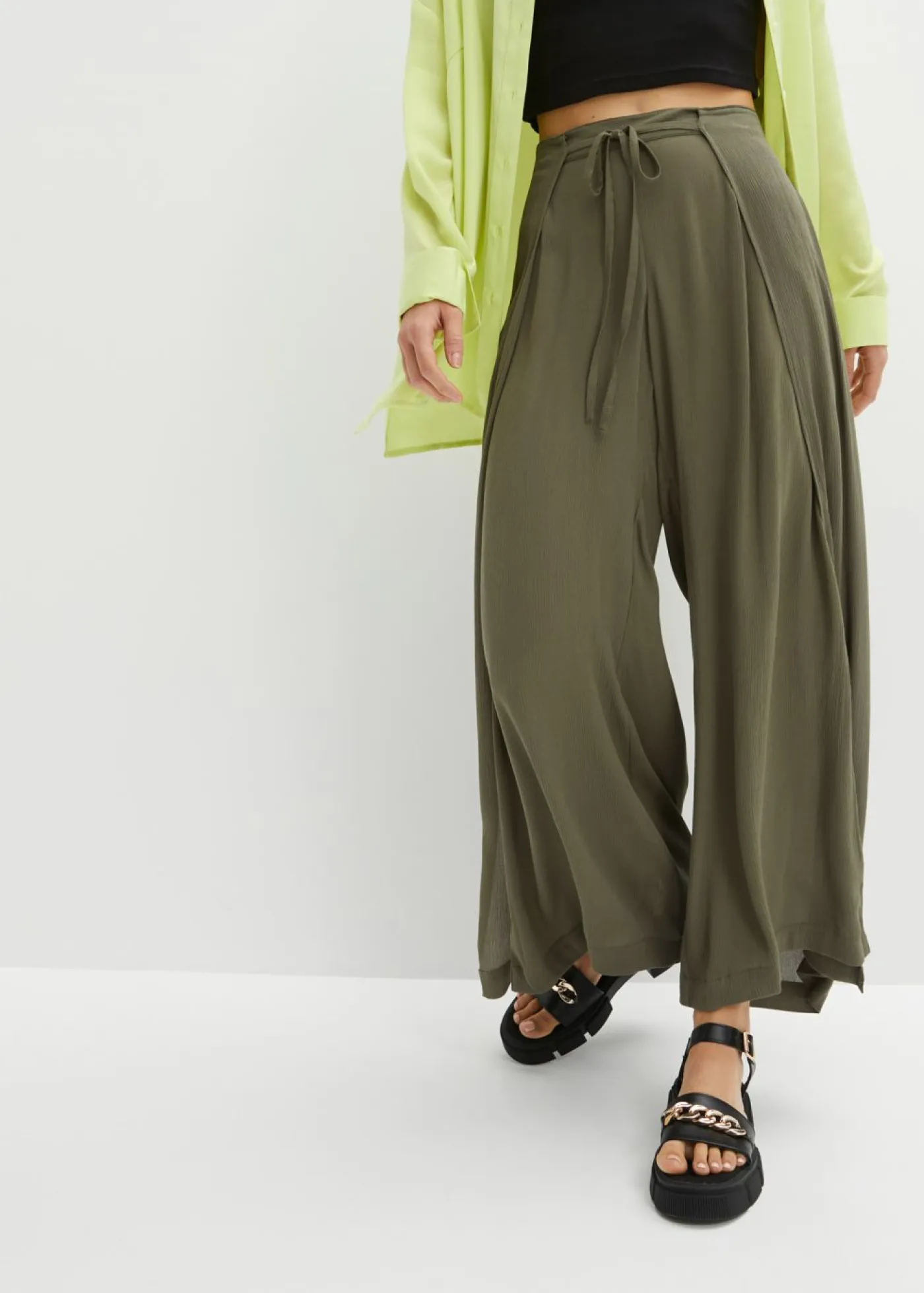 Outlet Pantalón de viscosa fluida Mujer Pantalones