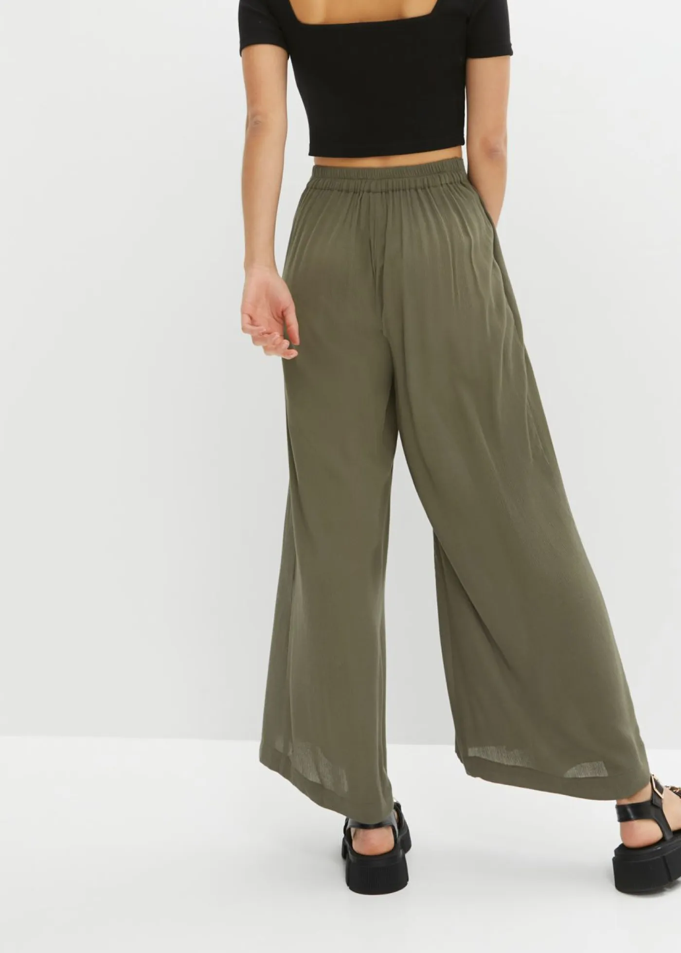 Outlet Pantalón de viscosa fluida Mujer Pantalones