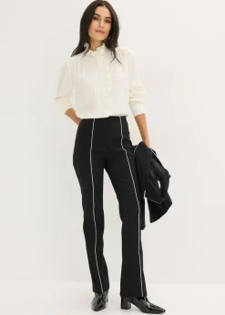 Discount Pantalón elástico acampanado de bengalina Mujer Pantalones