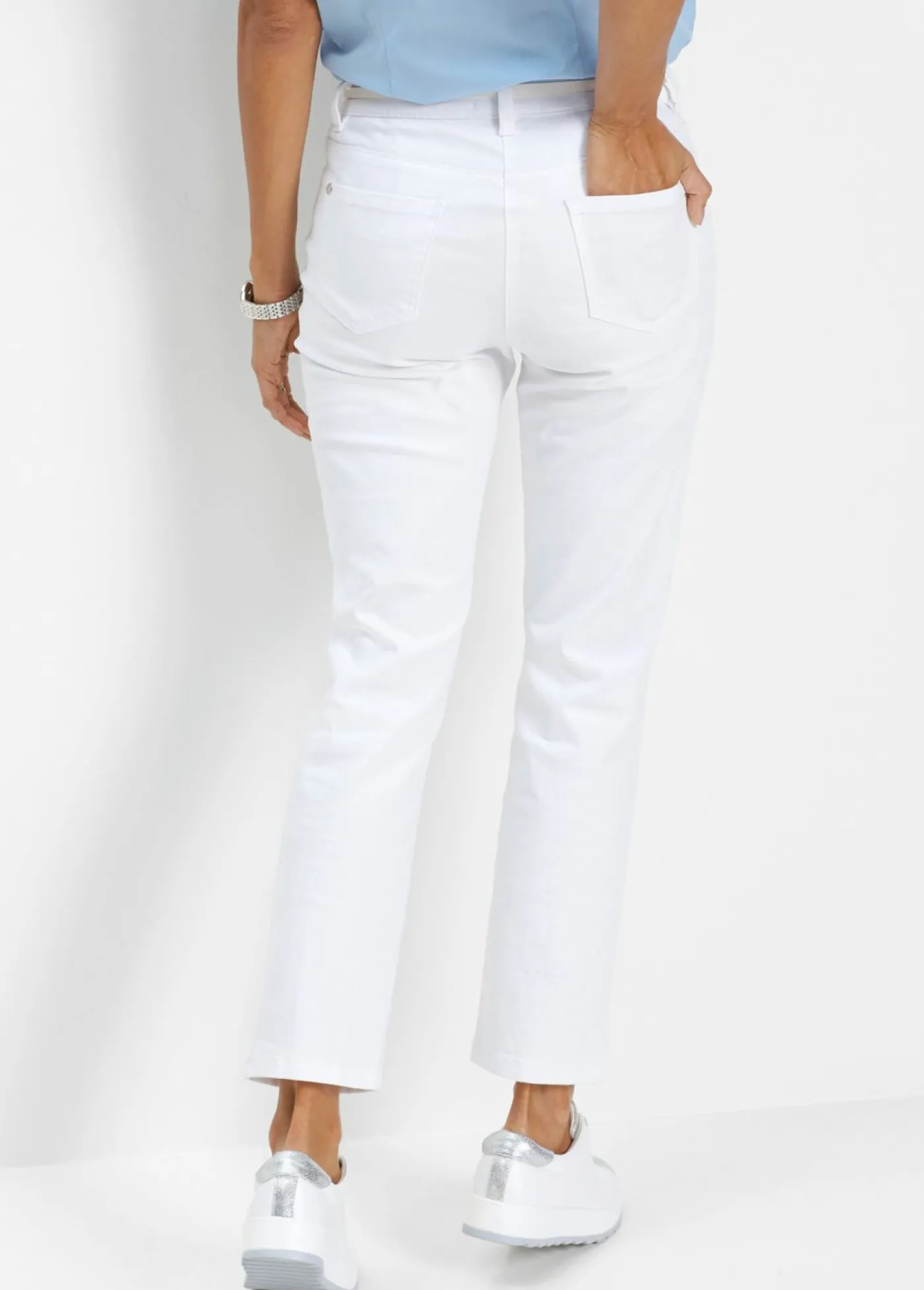 New Pantalón elástico capri Mujer Pantalones