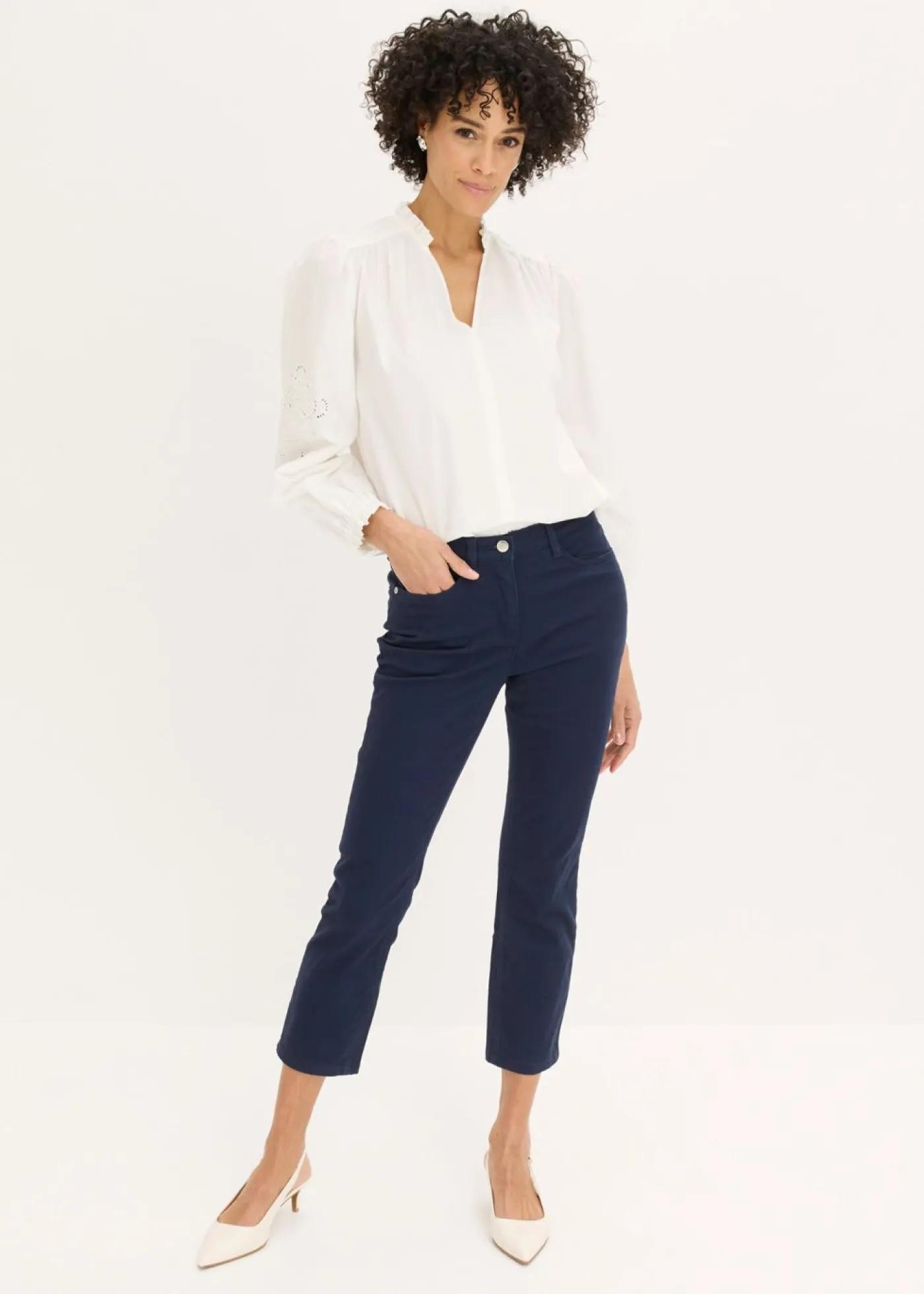 Online Pantalón elástico capri Mujer Pantalones