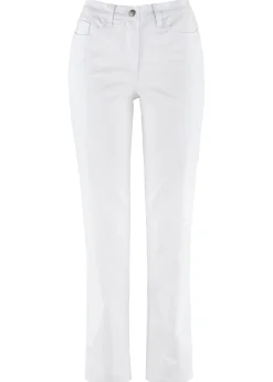 Online Pantalón elástico con perneras rectas, mid waist Mujer Pantalones